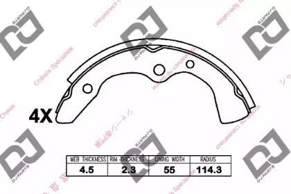 Комлект тормозных накладок DJ PARTS BS1255